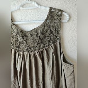 Army Green Lace Tank Top